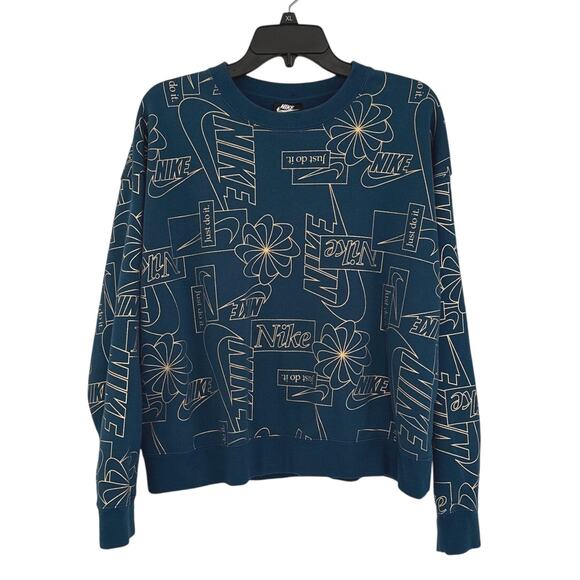 Nike “Just Do It” Icon Clash Crewneck Valerian Blue Large NWOT - Picture 3 of 7